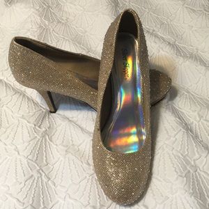 Gold Sequin High Heels